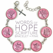 Load image into Gallery viewer, Words of Hope &amp; Scriptures Bracelet – Strength, Courage, Faith, Hope –