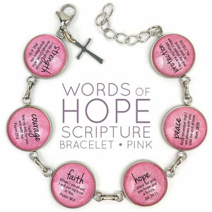 Words of Hope & Scriptures Bracelet – Strength, Courage, Faith, Hope –