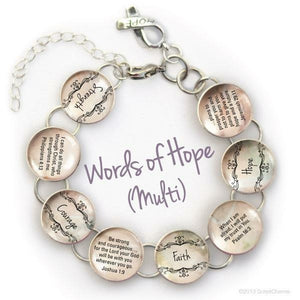 Words of Hope & Scriptures Bracelet – Strength, Courage, Faith, Hope –
