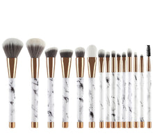 Load image into Gallery viewer, Marble Make Up Brush Set- 15 pc