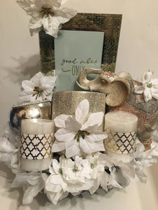 Fabulous Gold and White basket